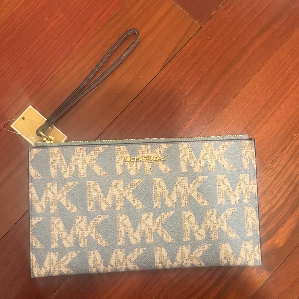 NWT Blue Michael Kors Wristlet